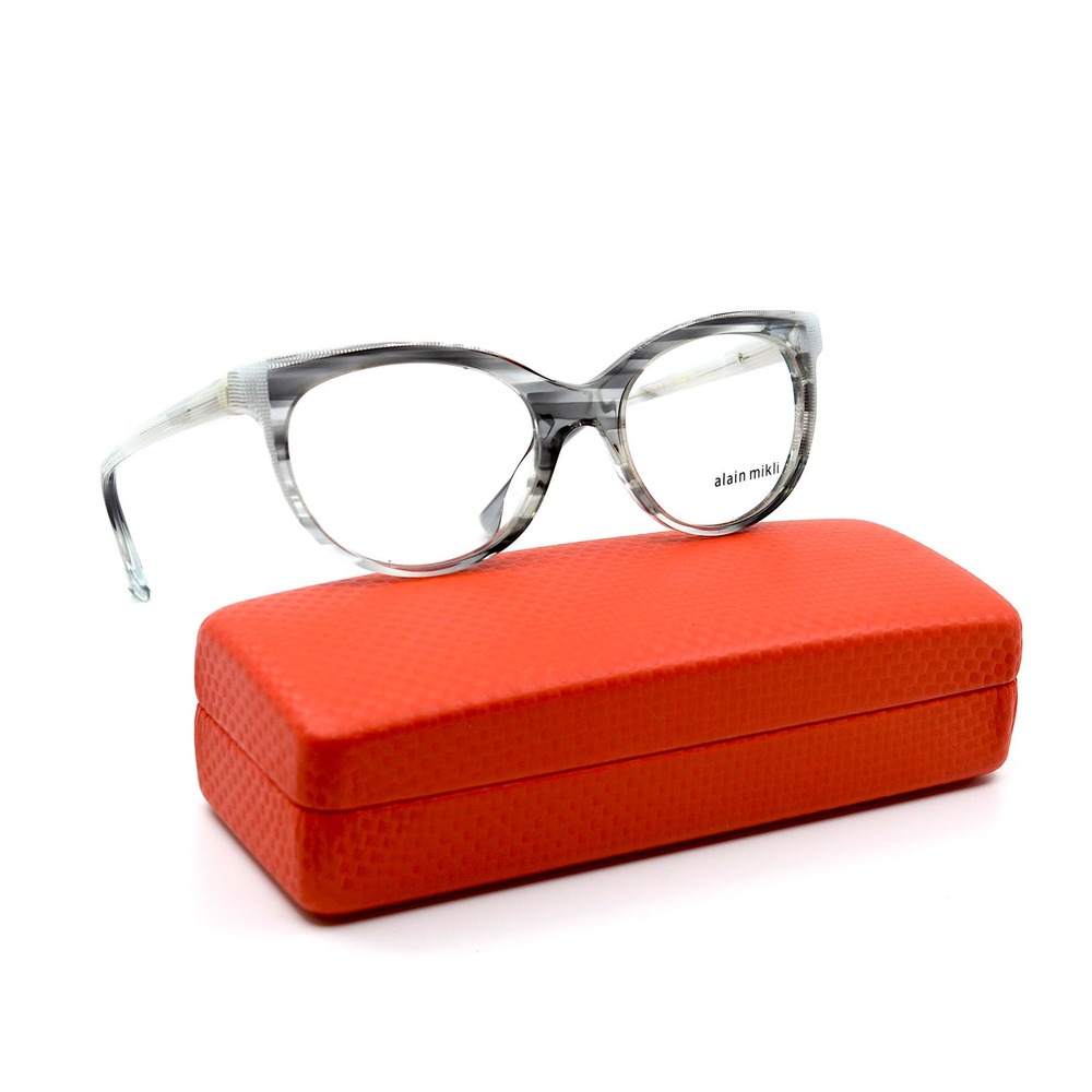 ALAIN MIKLI A03078 002 GREY WHITE AUTHENTIC EYEGLASSES FRAMES - Picture 1 of 9